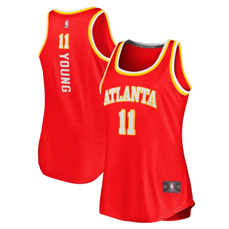 Trae Young Atlanta Hawks Jersey Fast Break Player - Icon Edition - Red - Image 4