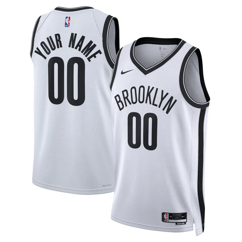 Brooklyn Nets Jersey Unisex 2022 23 Swingman Custom - City Edition - White - Image 4