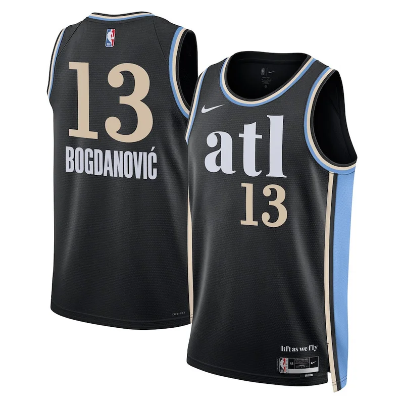 Atlanta Hawks Jersey Jordan Brand Swingman Custom - Statement Edition - Black - Image 4