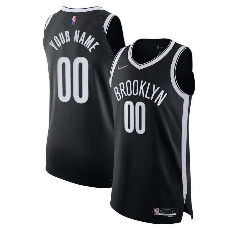 Brooklyn Nets Jersey 2020 21 Swingman Custom - Icon Edition - Black - Image 2