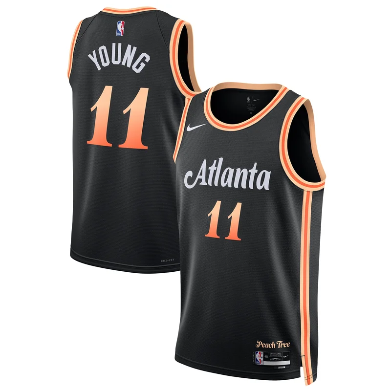 Trae Young Atlanta Hawks Jersey Unisex 2022 23 Swingman - City Edition - Black