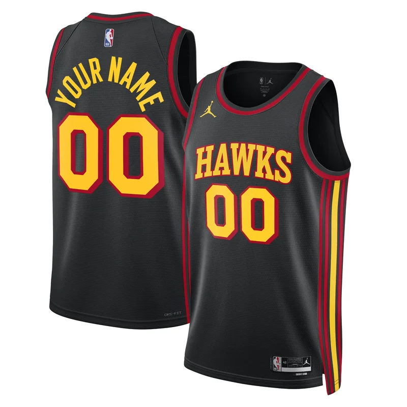 Atlanta Hawks Jersey Jordan Brand Swingman Custom - Statement Edition - Black - Image 2