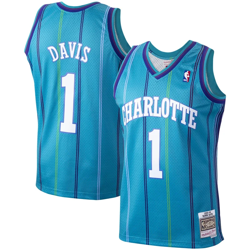 Alonzo Mourning Charlotte Hornets Jersey 1994 95 Hardwood Classics Swingman - Purple - Image 3