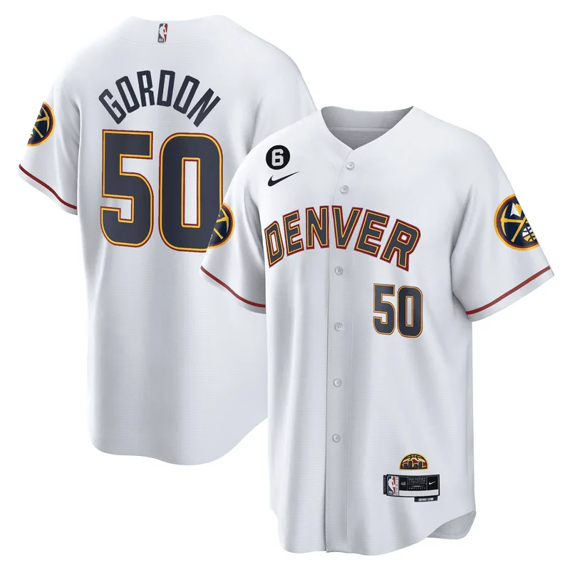 Aaron Gordon 50 Denver Nuggets Jersey Baseball - Blue - Image 2