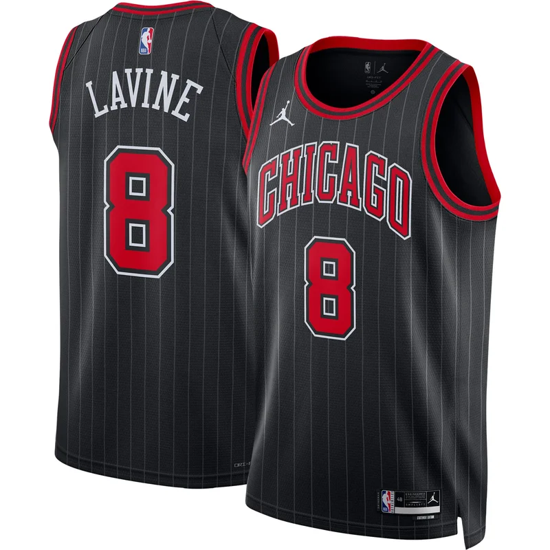 Zach LaVine Chicago Bulls Jersey Fast Break Team Black - Statement Edition - Image 3