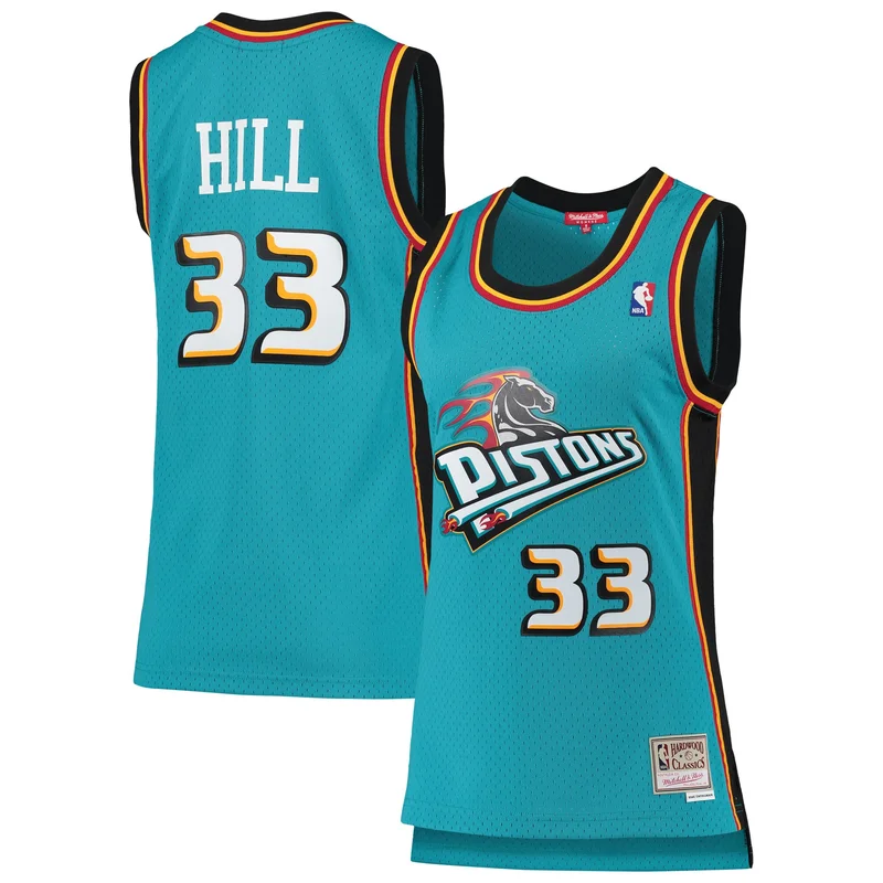 Grant Hill Detroit Pistons Jersey 1998 99 Hardwood Classics Swingman - Teal