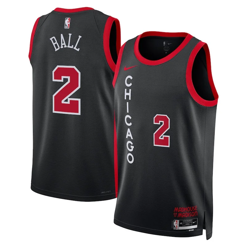 Lonzo Ball 2 Chicago Bulls Jersey 2023/24 City Edition Swingman - Black