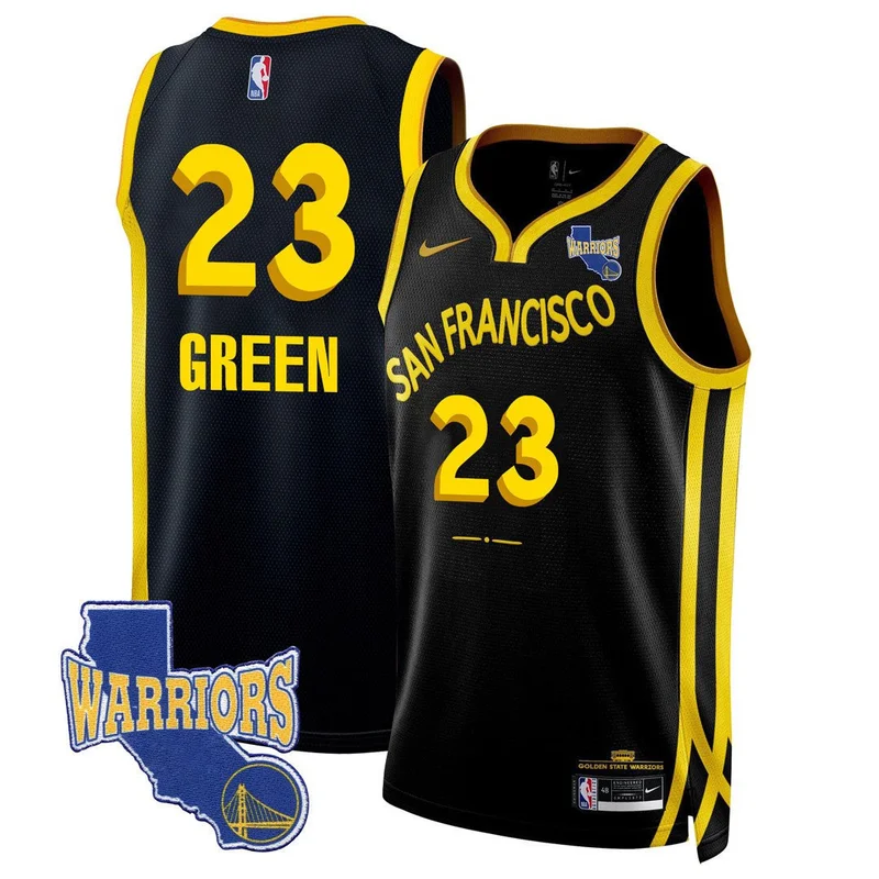 Draymond Green 23 Golden State Warriors JerseyBaseball - Black - Image 3