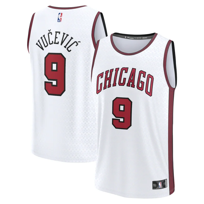 Nikola Vucevic Chicago Bulls Jersey Unisex Swingman - Icon Edition - Red - Image 3