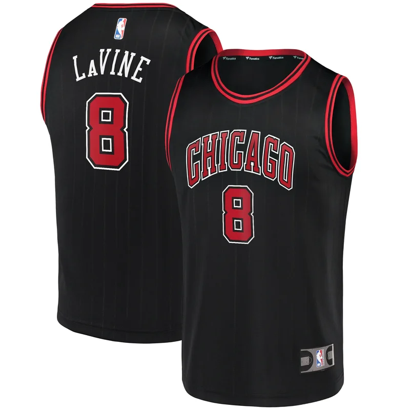 Zach LaVine Chicago Bulls Jersey Fast Break Team Black - Statement Edition