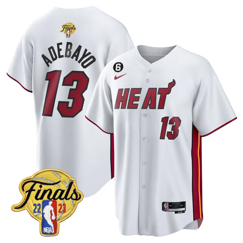 Bam Adebayo 13 Miami Heat Jersey 2023 Finals Baseball - Association