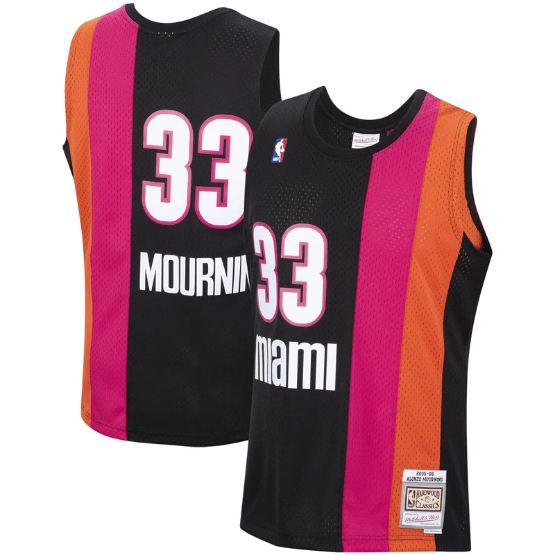 Alonzo Mourning Miami Heat Jersey 2005 2006 Hardwood Classics Swingman - Black