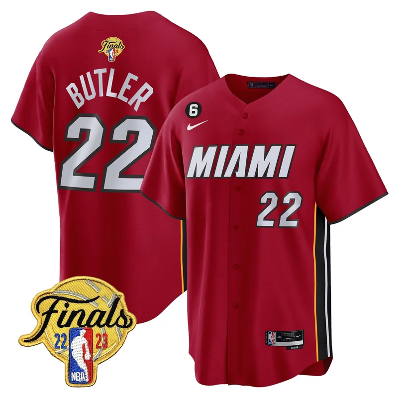 Jimmy Butler 22 Miami Heat Jersey 2023 Finals Baseball - Statement