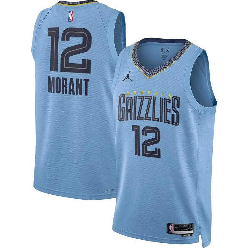 Ja Morant Memphis Grizzlies Jersey Jordan Brand Player - Statement Edition - Light Blue - Image 2
