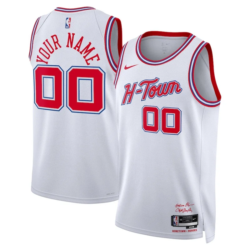 Yao Ming Houston Rockets Jersey Hardwood Classics 2004 05 Split Swingman - Navy Red - Image 2