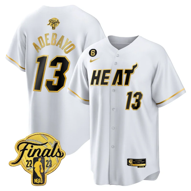 Bam Adebayo 13 Miami Heat Jersey Graffiti 2023 Finals Baseball - City White - Image 4