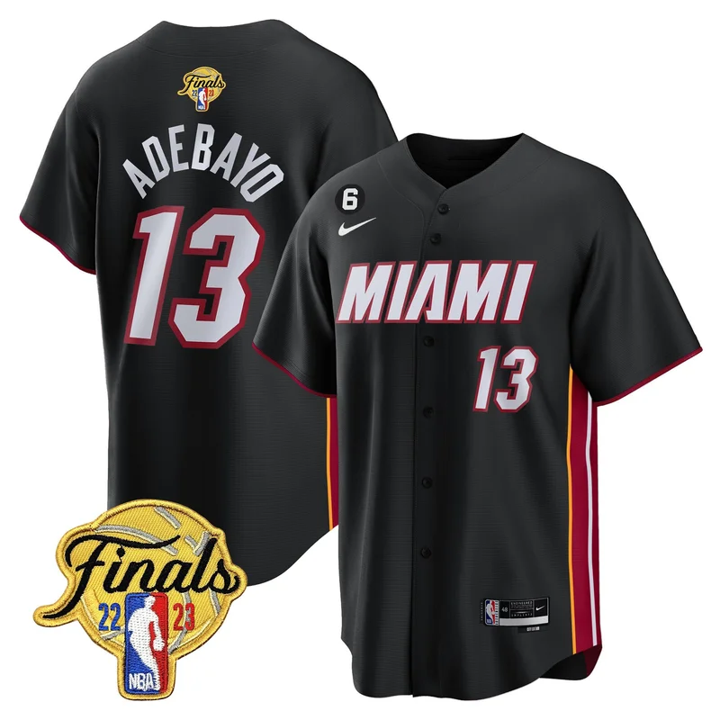 Bam Adebayo 13 Miami Heat Jersey Graffiti 2023 Finals Baseball - City White - Image 3