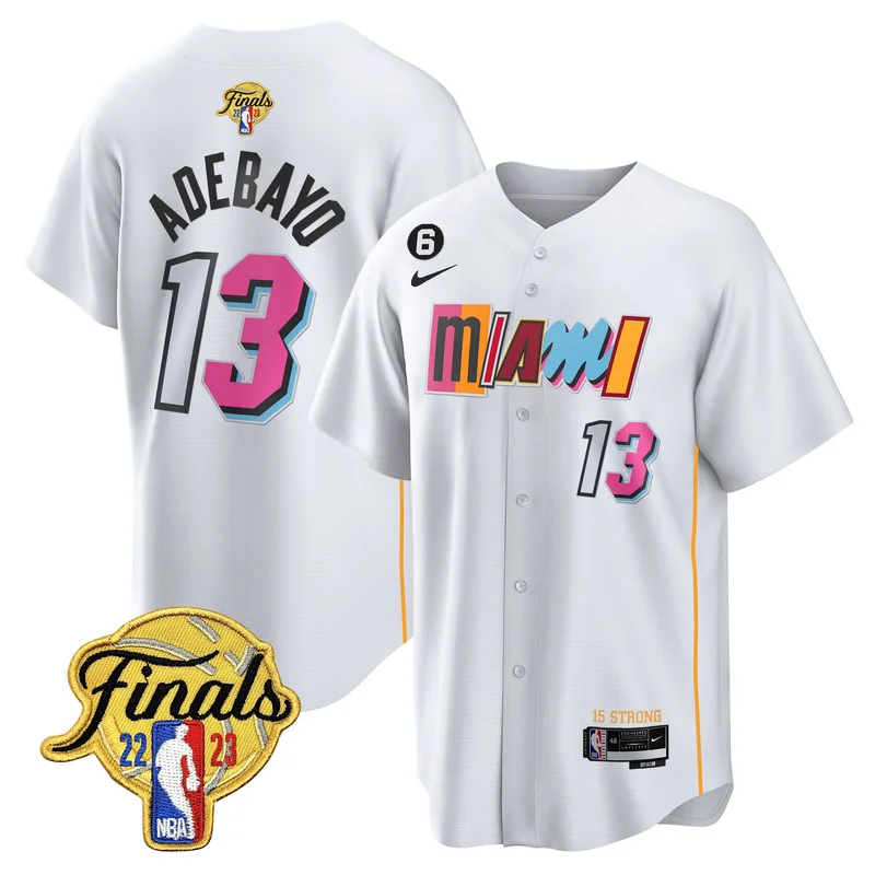 Bam Adebayo 13 Miami Heat Jersey Graffiti 2023 Finals Baseball - City White