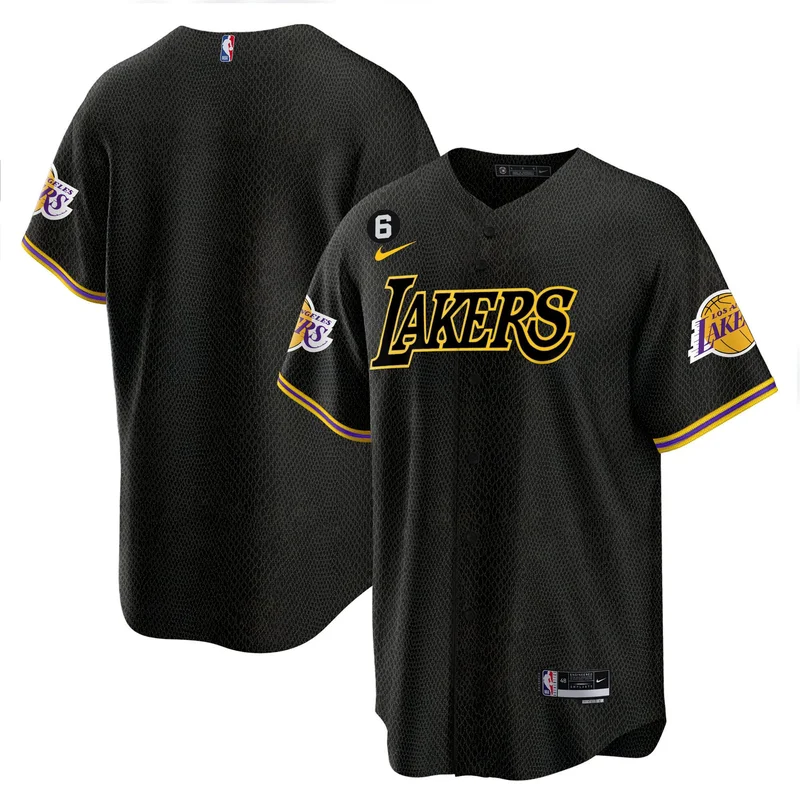 D'Angelo Russell 1 Los Angeles Lakers Jersey Baseball - White - Image 4