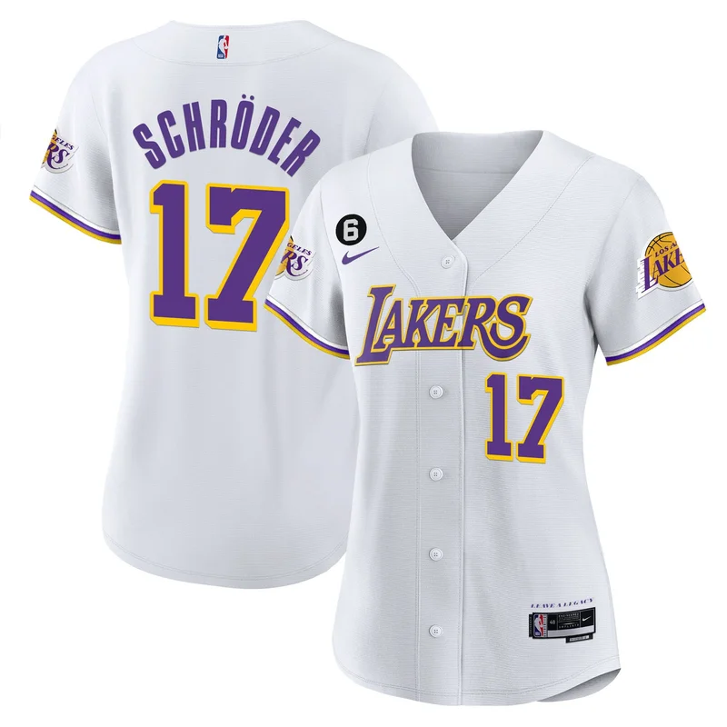 LeBron James 6 Los Angeles Lakers Jersey Baseball - Purple - Image 4