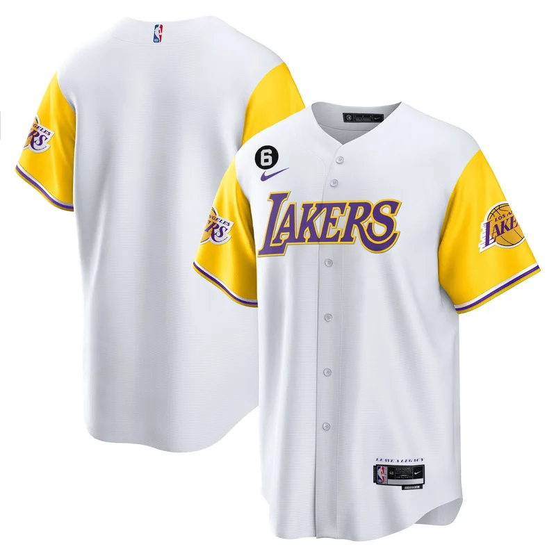 Los Angeles Lakers Jersey Color Sleeves Baseball - Purple - Image 2
