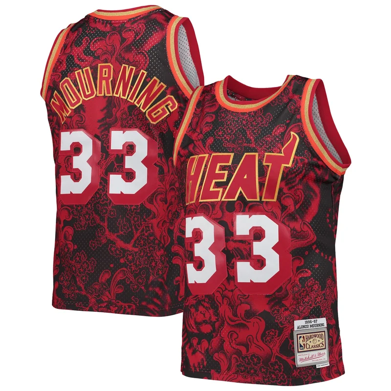 Alonzo Mourning Miami Heat Jersey 2005 2006 Hardwood Classics Swingman - Black - Image 2