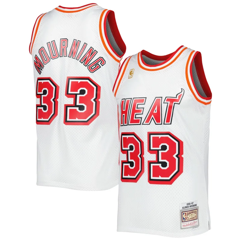 Alonzo Mourning Miami Heat Jersey 2005 2006 Hardwood Classics Swingman - Black - Image 5