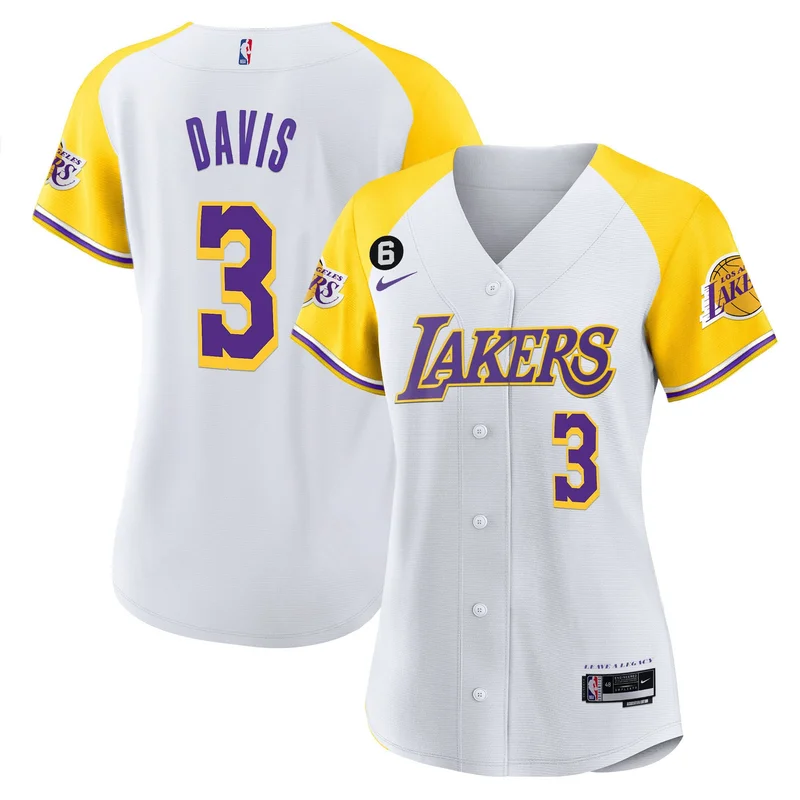 Anthony Davis 3 Los Angeles Lakers Jersey Alternate Baseball - White