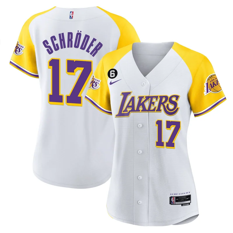 Dennis Schroder 17 Los Angeles Lakers Jersey Alternate Baseball - White