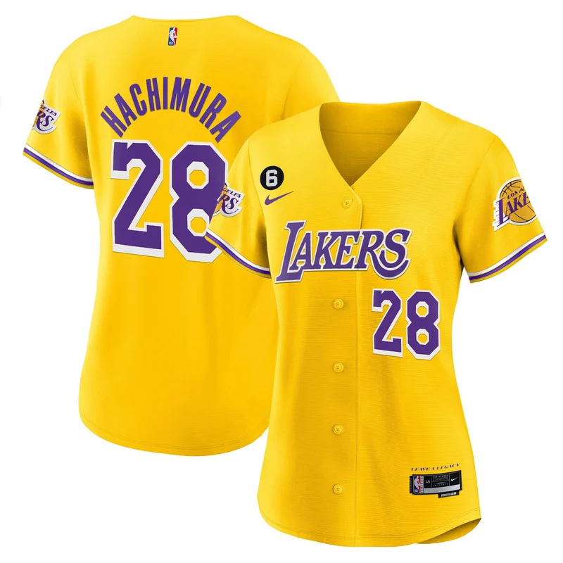 LeBron James 6 Los Angeles Lakers Jersey Baseball - White - Image 2