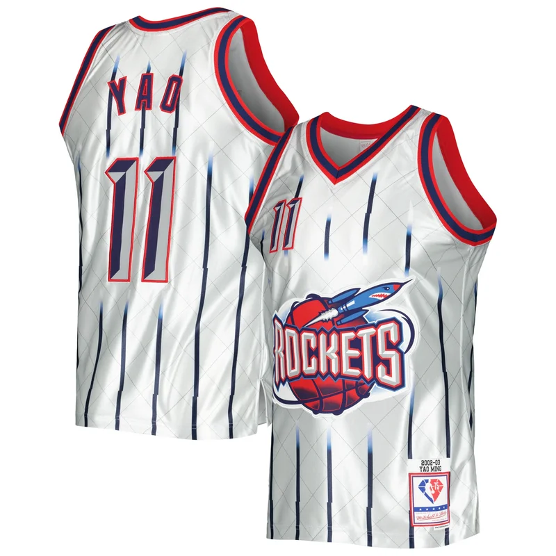 Ming Houston Rockets Jersey 2002 03 Hardwood Classics NBA 75th Anniversary Diamond Swingman - Image 4