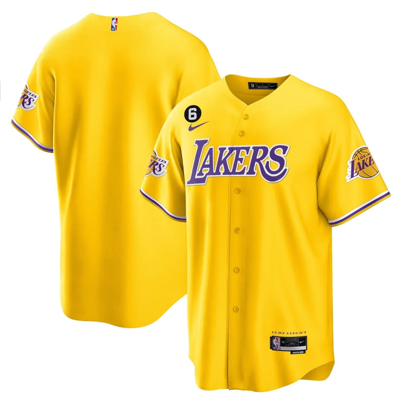D'Angelo Russell 1 Los Angeles Lakers Jersey Baseball - White - Image 5