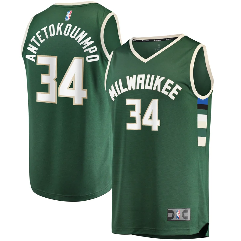 Giannis Antetokounmpo Milwaukee Bucks Jersey Big & Tall Fast Break Player - Hunter Green - Icon