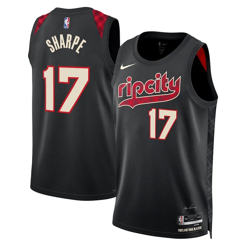 Shaedon Sharpe 17 Portland Trail Blazers Jersey 2023/24 City Edition Swingman - Black