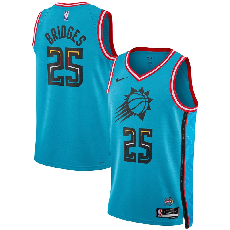 Mikal Bridges Phoenix Suns Jersey Unisex 2022 23 Swingman - City Edition - Turquoise