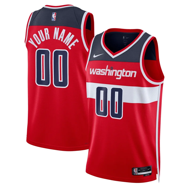 Washington Wizards Jersey 2021 22 Diamond Swingman Custom - Icon Edition - Red - Image 5