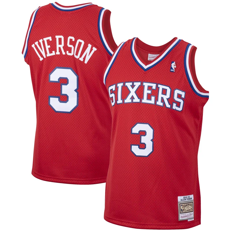 Allen Iverson Philadelphia 76ers Jersey 2000 01 Big & Tall Hardwood Classics Swingman - Image 5