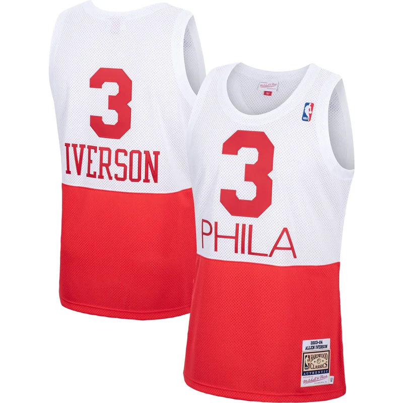 Allen Iverson Philadelphia 76ers Jersey 2001 02 Hardwood Classics Swingman - White - Image 2