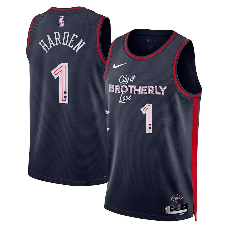 James Harden 1 Philadelphia 76ers Jersey 2023/24 City Edition Swingman - Navy