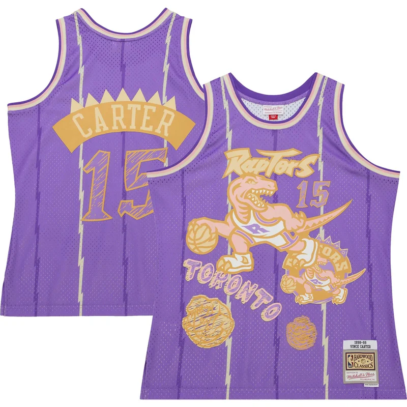 Vince Carter Toronto Raptors Jersey 1998 99 Hardwood Classics - White - Image 4