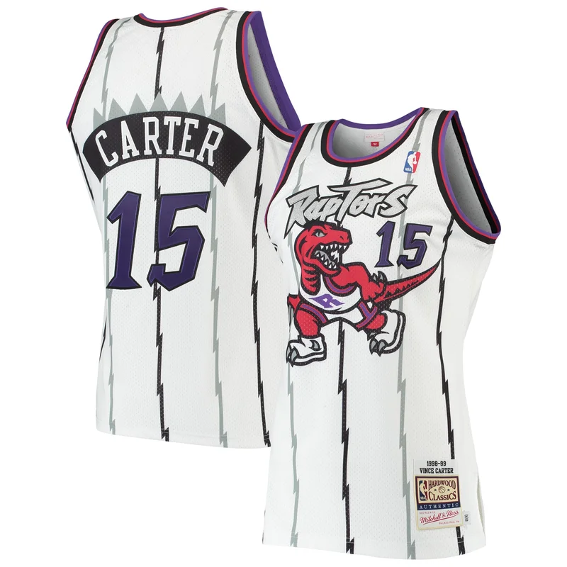Vince Carter Toronto Raptors Jersey 1998 99 Hardwood Classics - White