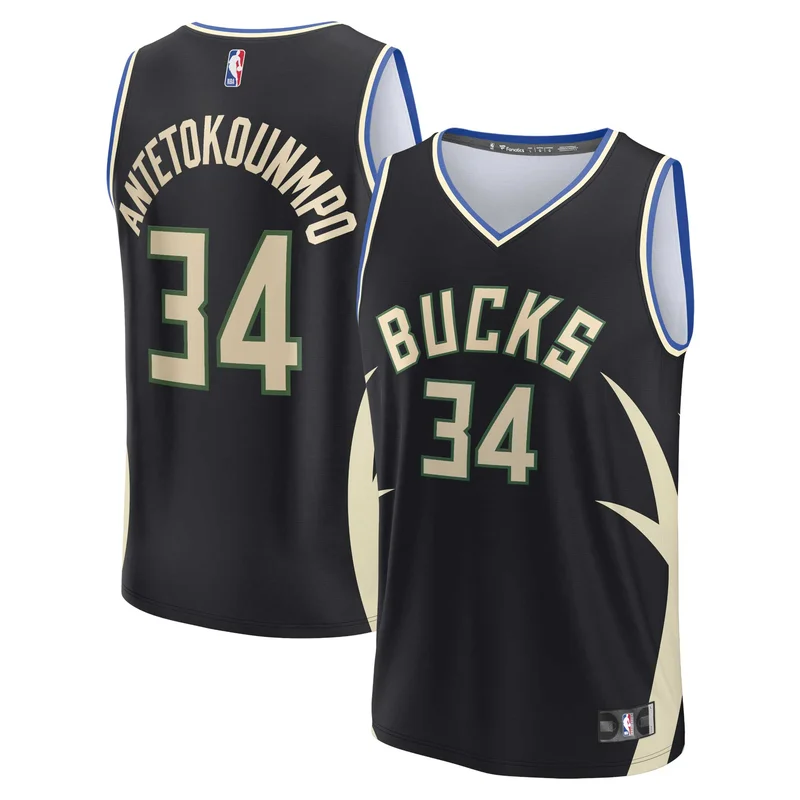 Milwaukee Bucks Jersey Jordan Brand Swingman Custom - Statement Edition - Black - Image 5