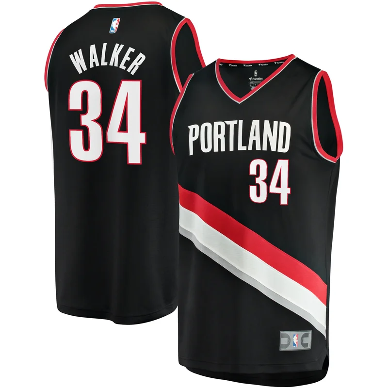Jabari Walker Portland Trail Blazers Jersey Fast Break - Icon Edition - Black