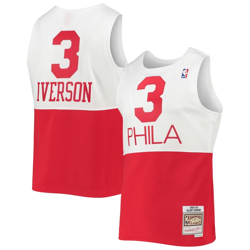 Allen Iverson Philadelphia 76ers Jersey 2001 02 Hardwood Classics Swingman - White - Image 4