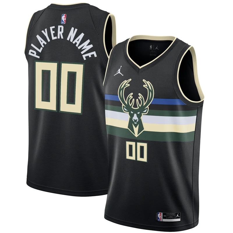 Milwaukee Bucks Jersey Jordan Brand Swingman Custom - Statement Edition - Black