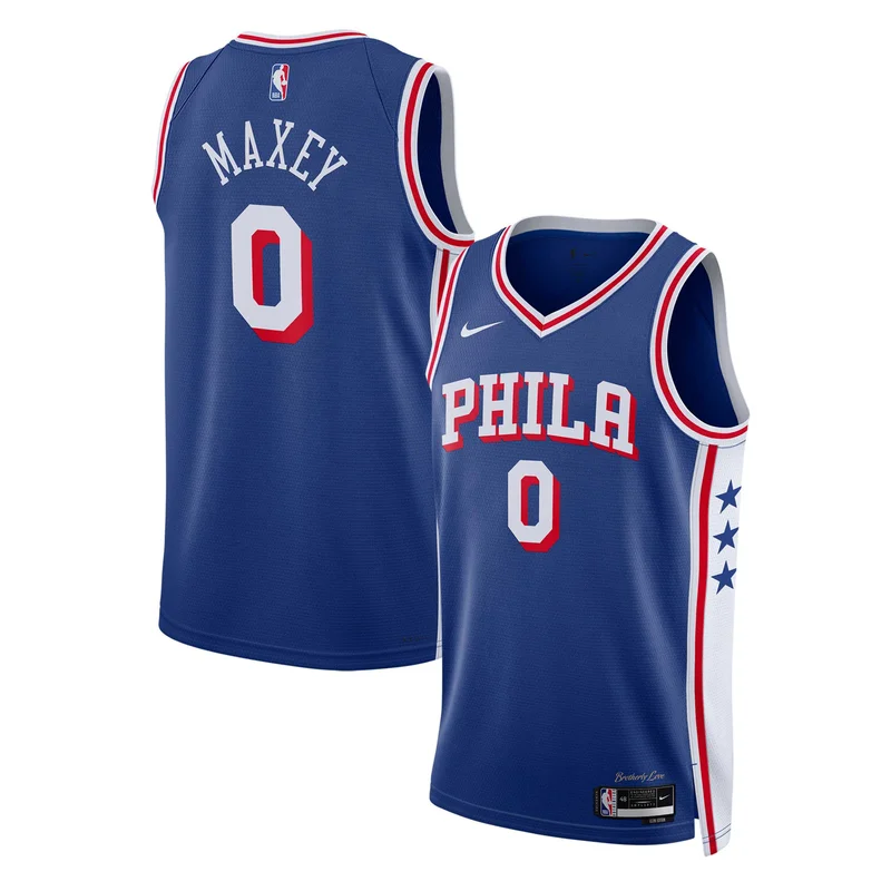Tyrese Maxey Philadelphia 76ers Jersey Unisex Swingman - Association Edition - White - Image 2