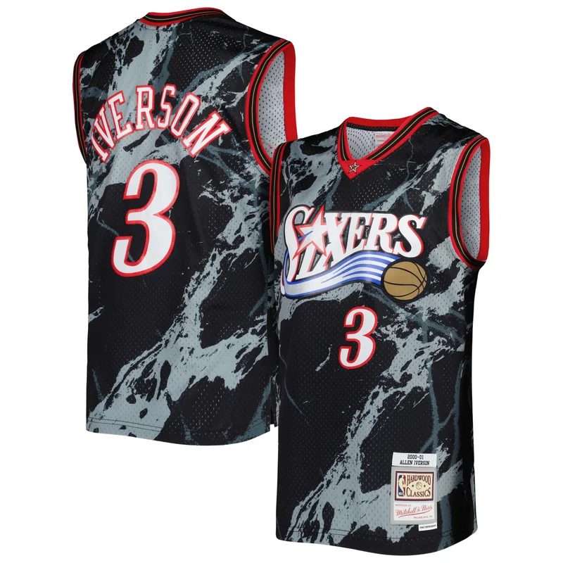 Allen Iverson Philadelphia 76ers Jersey 2000 01 Big & Tall Hardwood Classics Swingman - Image 3