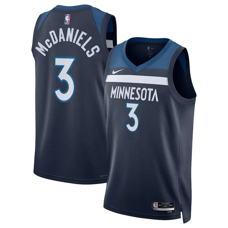 Jaden McDaniels 3 Minnesota Timberwolves Jersey Unisex Swingman - Icon Edition - Navy