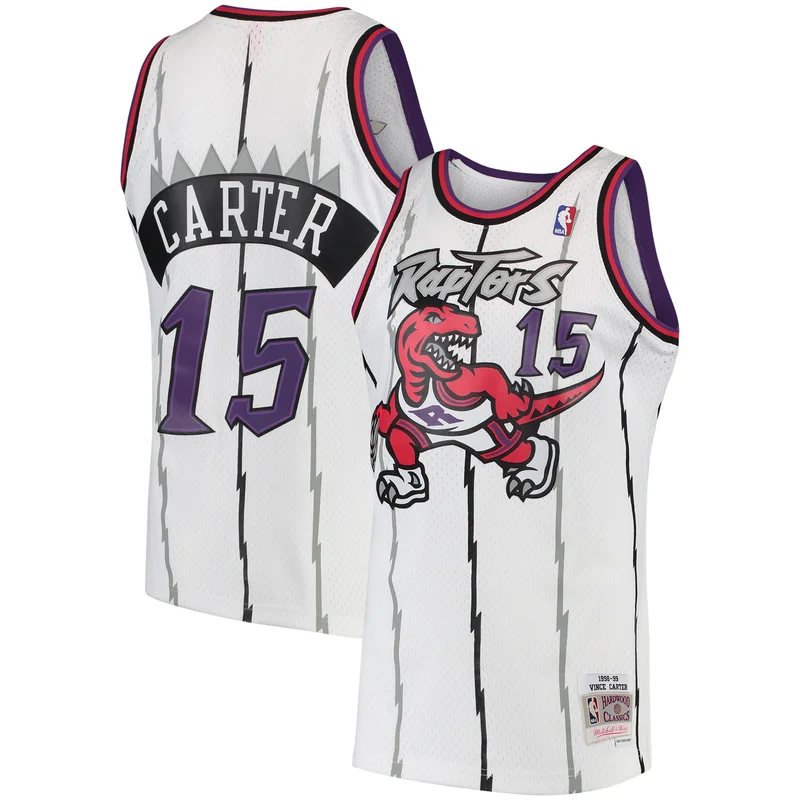 Vince Carter Toronto Raptors Jersey 1998 99 Hardwood Classics - White - Image 2