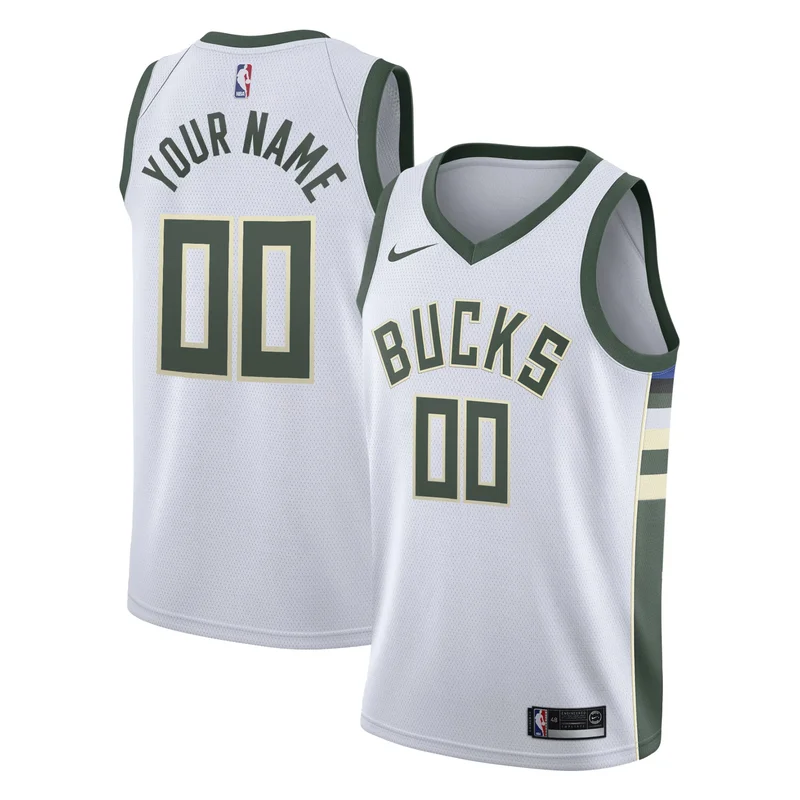 Milwaukee Bucks Jersey 2020 21 Swingman Custom - Association Edition - White - Image 3